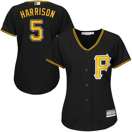 Pirates #5 Josh Harrison Black Alternate Women's Stitched MLB Jersey